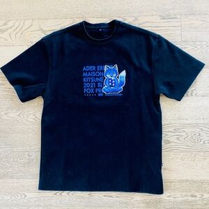 ADER ERROR x MAISON KITSUNÉ FW 2021 Meditation Fox designer T-shirt Size A2